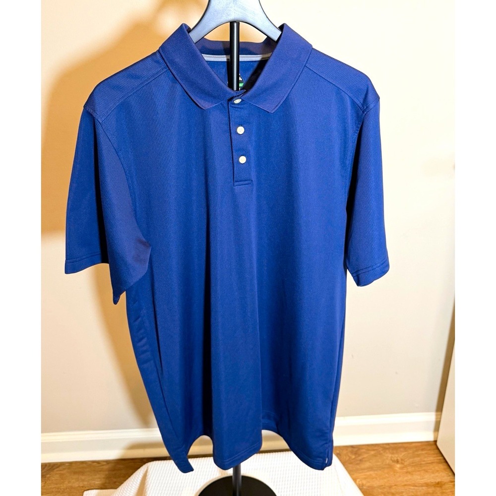 Bollé Golf Tech Men's Moisture Wicking Polo Blue XL Regular Fit Short Sleeve